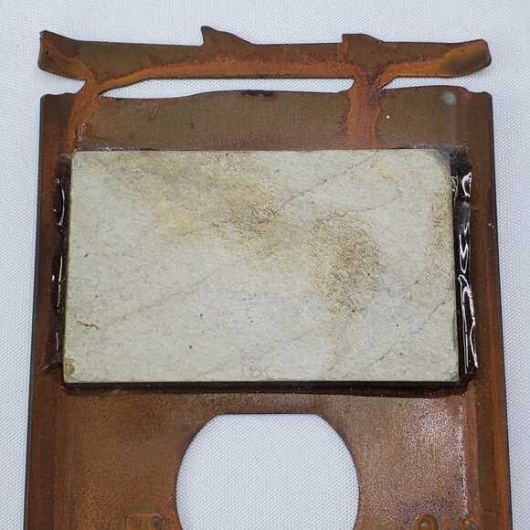 Vintage Stone Duck Motif Double Outlet Cover Plate Rustic Metal Cabin Decor - Picture 8 of 10